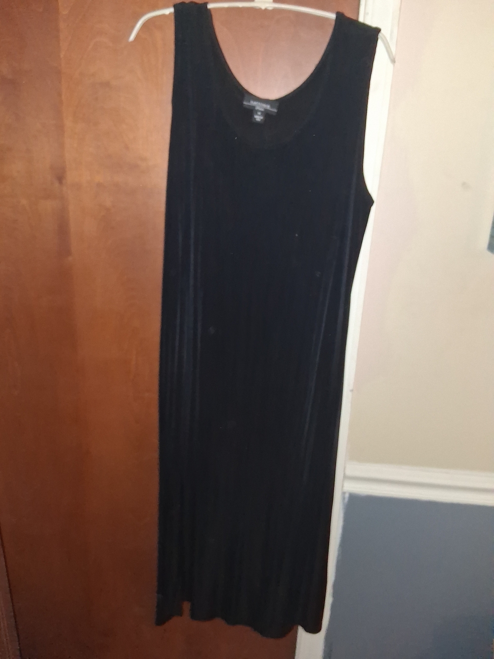 R&M Richards Black Velvet Sleeveless Maxi Dress